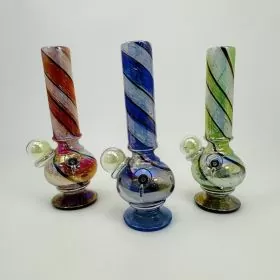 11 Inches - Soft Glass Waterpipe - Assorted Colors (GR-Y-75)