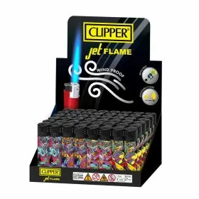 Clipper Jet Flame Galactic Collection Lighter - 48 Counts Per Box - CKJ11R - Assorted Designs