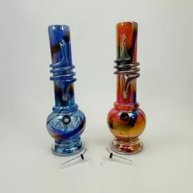 12 Inches - Soft Glass Waterpipe - Assorted Colors (GR-Y-107)