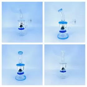 Helios - Glass Waterpipe - 7 Inch - Bent Neck With Cone Perc