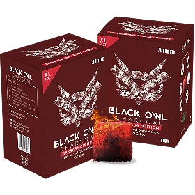 Black Owl 31mm - XL 36 Cubes - 1kg Charcoal - Raksasa Edition