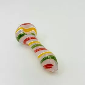 4-inches Handpipe - Spoon Striped - Mix-colors
