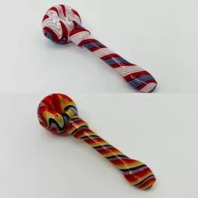5-Inches Spoon Handpipe with Swirls and Wigwag Design - Price Per Piece
