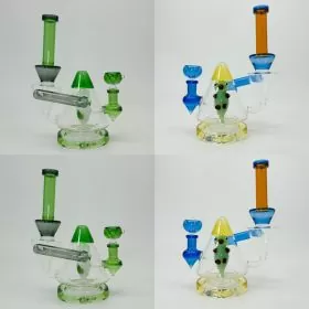 10 - Inches - Waterpipe - Pyramid Recycler With Animal Perc - (RH-191)