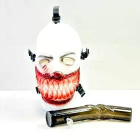 Gas Mask Character With Acrylic Waterpipe - Xl - White 