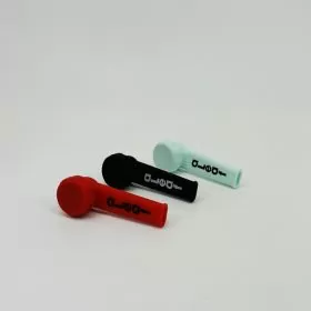 Aleaf - Silicone Handpipe With Cap - 3.5 Inches - 50 Counts Per Jar - Assorted Colors - (SL118)