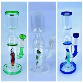 Straight Waterpipe With honeycomb and Animal Perc - 10 Inch - WPAG131