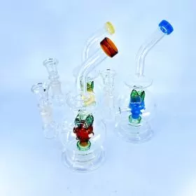 Bent Neck Waterpipe With Pineapple Showerhead Perc - 7 Inch - WPAG91