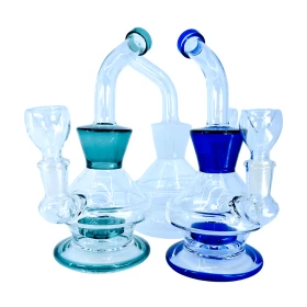 Bent Neck Waterpipe With Showerhead Perc - 7 Inch - Wpag72