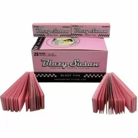 Blazy Susan - Pink Perforated Tips - 50 Tips Per Book - 25 Books Per Box 