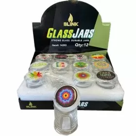 Blink - Air Tight Glass Jar 4 Grams - Assorted Designs - Display Of 12