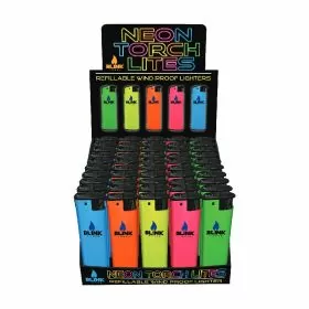 Blink - Wind Proof Neon Torch Lighters - 50 Count Per Pack