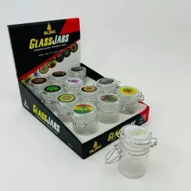 Blink - Glass Jars With Latch Top Size - 3.5 grams - 62mm - 12 Per Display - Assorted Design