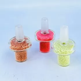 Bowl 14mm Male - Sand-filled - Glow in the Dark - Assorted - 3 Per Pack