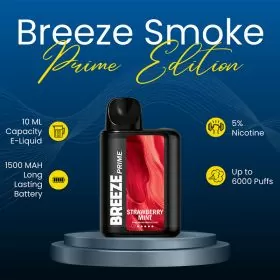 Breeze - Prime Edition - 6000 Puffs - Disposable - 5 Counts Per Pack