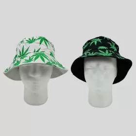 Bucket Hat With Green Leaves - 82218
