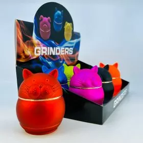 Grinder 63mm - 4 Parts - Cat - Assorted Colors - Price Per Piece