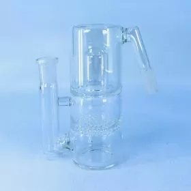 Clear Ash Catcher 14 Male - 14 Female - 45 Degree With Double Perc