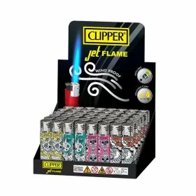 Clipper Jet Flame Lighter - Galactic Collection - Assorted Designs - 48 Counts Per Box