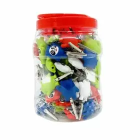 Vcclips Clips Panda Design - Assorted Colors - 100 Clips Per Jar