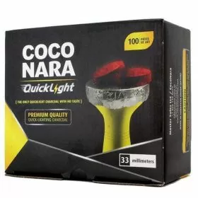 Coco Nara Quicklight 33mm And 40mm Hookah Charcoal 100 Piece Per Box