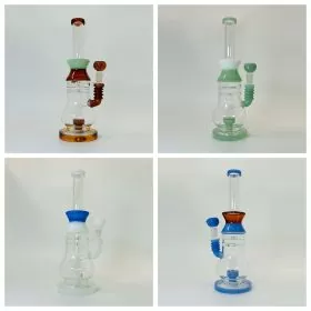 Color Rim Bell Waterpipe With Showerhead Perc - 12 Inch - WPAG161