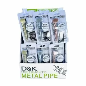 D and K Dengke - 3 Inch Metal Pipe - With Screen - Mix Etched Design - 24 Counts Per Display - DK8818G