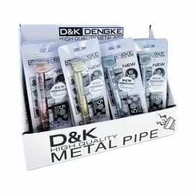 D and K Dengke - 5 Inch Metal Pipe - With Screen - Mix Etched Design - 16 Counts Per Display - DK8818GL