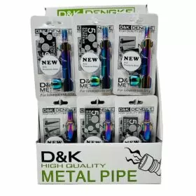 D and K Dengke - 3-inches Zinc Pipe Rainbow With Screen - Rocket Design - 24 Counts Per Display (DK8836)