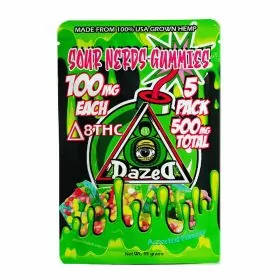 Dazed - Delta 8 Sour Nerds Gummies - 100mg - 5 Gummies Per Pack - Assorted Flavors