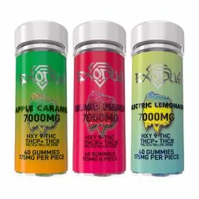 Exodus - Live Resin - Delta 8 - Hydroxy 9 - THC-B - THC-P - 7000 mg Gummies - 40 Counts Per Jar