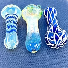 Fumed Colors Handpipe 4 Inch - Assorted Designs - Price Per Piece - HPAG7