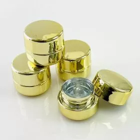 Glass Jar Gold Chrome - Child Proof - 5ml - 12 Count Per Pack - Jar-Gcr5gld