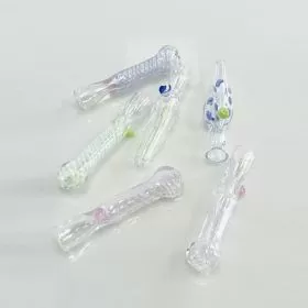 Glass Mini Handpipe - Chillum Oh Slime - 6 Per Pack - Assorted
