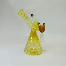 Glass Waterpipe - 9 Inch - Fish With Bubbles