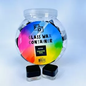 Glass Wax Container Square - 5ml - 50 Count Per Jar - Sl136s