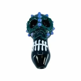 Handpipe - 4 Inch - Skull - With Double Bowl Black - HPNB1