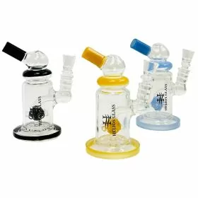 Helios - Glass Waterpipe - 6 Inch - Telescope With Ball Showerhead Perc - WPTG96