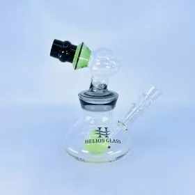 Helios Glass Waterpipe - 5 Inch With UFO Perc - Black - WPTG79