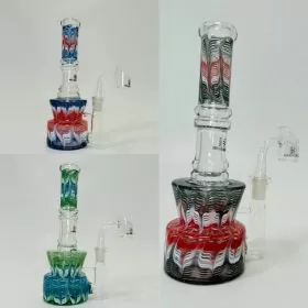 Helios Glass - Waterpipe 8 Inches- Raked With Banger