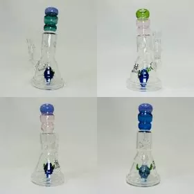 Helios Glass Waterpipe Beaker with Character Showerhead Perc - 7 Inch - WPTG103