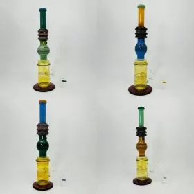 Hipster - 16-inches Waterpipe - Straight Full Color With Honeycomb Perc - LF041