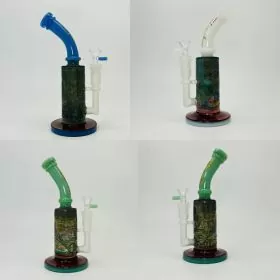 Hipster - Bent Neck Waterpipe With Fancy Designs - 10 Inches - (LF048)