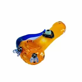 HPMS79 - 4 Inch Handpipe - Side Handle With Eyed And Honeybee Perc