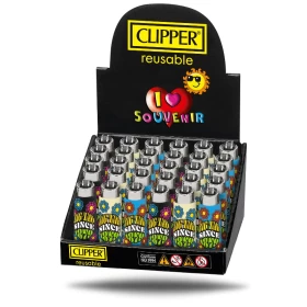 Clipper Lighter - Pop With Hand Sewn Cover - 30 Count Per Display - Zig Zag