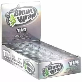 Blunt Wrap Silver Ultra Fine Slim Rolling Papers - King Size - 25 Counts Per Pack