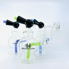 Helios Glass Waterpipe With Sphera Inline Perc and Banger - 6 Inches - WPTG139
