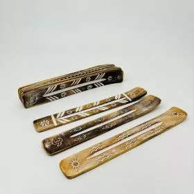 Incense Holder - Carved Wood - 10 Inches - 10 Per Pack - IN106