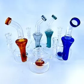 Kettle Shape Waterpipe With Showerhead Perc - 7.5 Inch - WPAG97