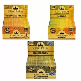 King Palm - King Size Palm Rolling Papers and Filter - 22 Counts Per Pack - 32 Packs Per Box